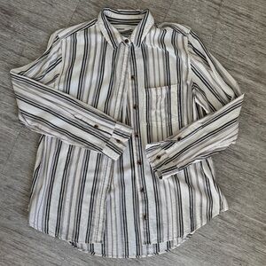 Sonoma Striped Button Down Shirt - Black and White